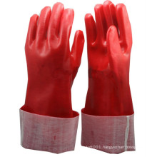 NMSAFETY red PVC Fully Coated Interlock cotton Lining glove